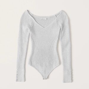 ABERCROMBIE & FITCH: V-Neck Ribbed Sweater Bodysuit Medium Long Sleeve